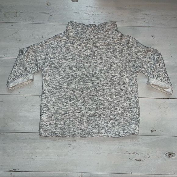 Purejill Mock Turtleneck Top Marled Gray 3/4 Cuffed Sleeves Side Pockets Size S - Picture 9 of 10